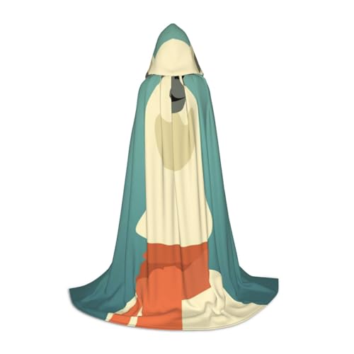WYYDPPLK Langer Kapuzenumhang für Teenager, Lama in einem Schal, Druck, Cosplay, Rollenparty, Halloween-Kostüme von WYYDPPLK
