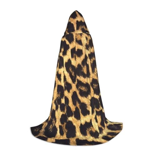 WYYDPPLK Langer Kapuzenumhang für Teenager, Leopardenmuster, Cosplay, Rollenparty, Halloween-Kostüme von WYYDPPLK
