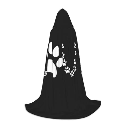 WYYDPPLK Langer Kapuzenumhang für Teenager, Liebhaber, Hundekrallen-Druck, Cosplay, Rollenparty, Halloween-Kostüme von WYYDPPLK
