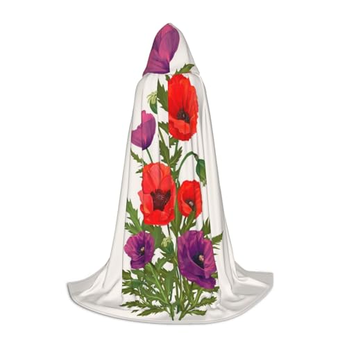 WYYDPPLK Langer Kapuzenumhang für Teenager, Mohnblumen-Druck, Cosplay, Rollenparty, Halloween-Kostüme WYYDPPLK Langer Kapuzenumhang für Teenager, Mohnblumen-Druck, Cosplay, Rollenparty, Halloween-Kostüme von WYYDPPLK