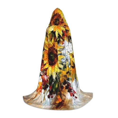 WYYDPPLK Langer Kapuzenumhang für Teenager, Ölgemälde, Sonnenblumen-Druck, Cosplay, Rollenparty, Halloween-Kostüme WYYDPPLK Langer Kapuzenumhang für Teenager, Ölgemälde, Sonnenblumen-Druck, Cosplay, Rollenparty, Halloween-Kostüme von WYYDPPLK