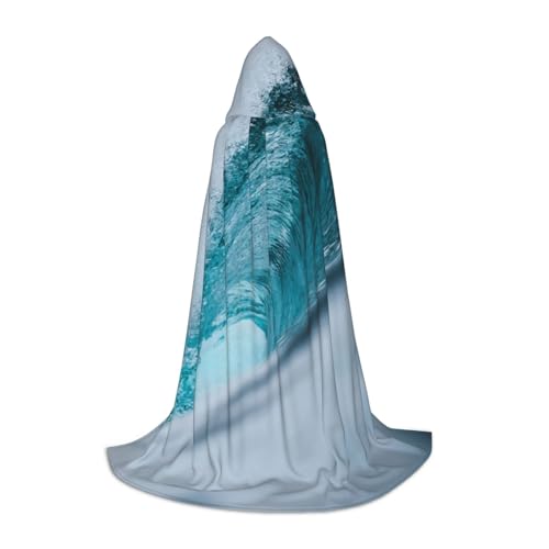 WYYDPPLK Langer Kapuzenumhang für Teenager, Ozeangrün, Surf-Druck, Cosplay, Rollenparty, Halloween-Kostüme von WYYDPPLK