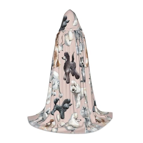 WYYDPPLK Langer Kapuzenumhang für Teenager, Pudel, Hunde, bedruckt, Cosplay, Rollenparty, Halloween-Kostüme WYYDPPLK Langer Kapuzenumhang für Teenager, Pudel, Hunde, bedruckt, Cosplay, Rollenparty, Halloween-Kostüme von WYYDPPLK
