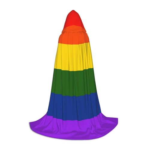 WYYDPPLK Langer Kapuzenumhang für Teenager, Regenbogen-Flagge, Druck, Cosplay, Rolle, Party, Halloween-Kostüme von WYYDPPLK