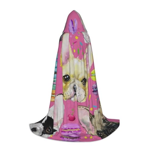 WYYDPPLK Langer Kapuzenumhang für Teenager, Tier-Hunde-Druck, Cosplay, Rollenparty, Halloween-Kostüme von WYYDPPLK