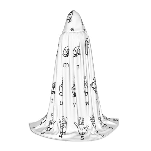 WYYDPPLK Langer Kapuzenumhang für Teenager, Zeichensprache, Alphabet-Druck, Cosplay, Rollenparty, Halloween-Kostüme WYYDPPLK Langer Kapuzenumhang für Teenager, Zeichensprache, Alphabet-Druck, Cosplay, Rollenparty, Halloween-Kostüme von WYYDPPLK