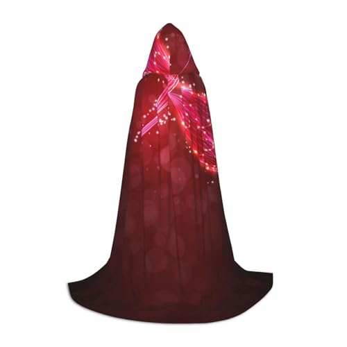 WYYDPPLK Langer Kapuzenumhang für Teenager, abstrakter roter Libellen-Druck, Cosplay, Rollenparty, Halloween-Kostüme von WYYDPPLK