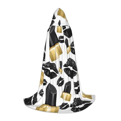 WYYDPPLK Langer Kapuzenumhang für Teenager, cooler schwarzer Lippen-Druck, Cosplay, Rollenparty, Halloween-Kostüme WYYDPPLK Langer Kapuzenumhang für Teenager, cooler schwarzer Lippen-Druck, Cosplay, Rollenparty, Halloween-Kostüme von WYYDPPLK