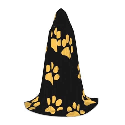 WYYDPPLK Langer Kapuzenumhang für Teenager, goldfarbener Welpenkrallenaufdruck, Cosplay, Rollenparty, Halloween-Kostüme WYYDPPLK Langer Kapuzenumhang für Teenager, goldfarbener Welpenkrallenaufdruck, Cosplay, Rollenparty, Halloween-Kostüme von WYYDPPLK