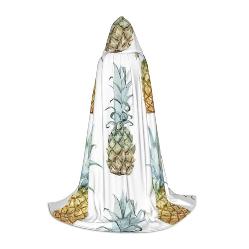 WYYDPPLK Langer Kapuzenumhang für Teenager, modischer Ananas-Druck, Cosplay, Rollenparty, Halloween-Kostüme von WYYDPPLK