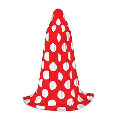 WYYDPPLK Langer Kapuzenumhang für Teenager, niedlicher Punkt-Druck, Cosplay, Rollenparty, Halloween-Kostüme von WYYDPPLK