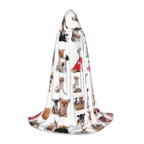 WYYDPPLK Langer Kapuzenumhang für Teenager, niedliches Chihuahua-Mopsmuster, Druck, Cosplay, Rollenparty, Halloween-Kostüme WYYDPPLK Langer Kapuzenumhang für Teenager, niedliches Chihuahua-Mopsmuster, Druck, Cosplay, Rollenparty, Halloween-Kostüme von WYYDPPLK
