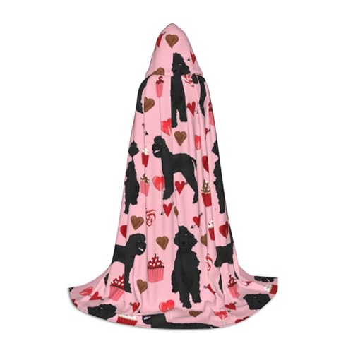 WYYDPPLK Langer Kapuzenumhang für Teenager, rosa Pudel, Hunde, Aufdruck, Cosplay, Rollenparty, Halloween-Kostüme WYYDPPLK Langer Kapuzenumhang für Teenager, rosa Pudel, Hunde, Aufdruck, Cosplay, Rollenparty, Halloween-Kostüme von WYYDPPLK