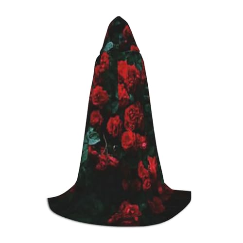 WYYDPPLK Langer Kapuzenumhang für Teenager, rote und schwarze Rosen, bedruckt, Cosplay, Rollenparty, Halloween-Kostüme WYYDPPLK Langer Kapuzenumhang für Teenager, rote und schwarze Rosen, bedruckt, Cosplay, Rollenparty, Halloween-Kostüme von WYYDPPLK