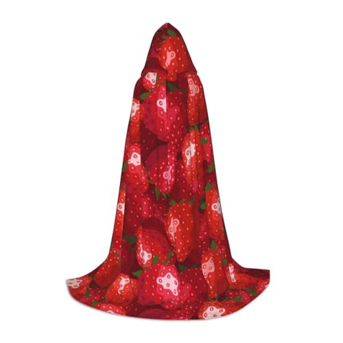 WYYDPPLK Langer Kapuzenumhang für Teenager, roter Erdbeerdruck, Cosplay, Rollenparty, Halloween-Kostüme WYYDPPLK Langer Kapuzenumhang für Teenager, roter Erdbeerdruck, Cosplay, Rollenparty, Halloween-Kostüme von WYYDPPLK