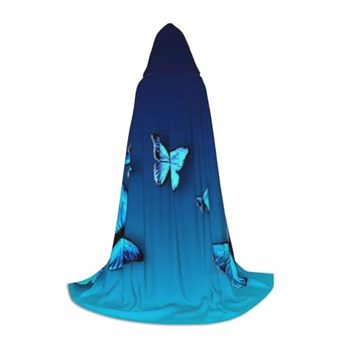 WYYDPPLK Langer Kapuzenumhang für Teenager, schöner blauer Schmetterlings-Druck, Cosplay, Rollenparty, Halloween-Kostüme WYYDPPLK Langer Kapuzenumhang für Teenager, schöner blauer Schmetterlings-Druck, Cosplay, Rollenparty, Halloween-Kostüme von WYYDPPLK