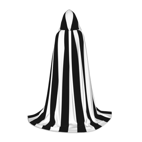 WYYDPPLK Langer Kapuzenumhang für Teenager, schwarz-weiße Streifen, Druck, Cosplay, Rollenparty, Halloween-Kostüme WYYDPPLK Langer Kapuzenumhang für Teenager, schwarz-weiße Streifen, Druck, Cosplay, Rollenparty, Halloween-Kostüme von WYYDPPLK