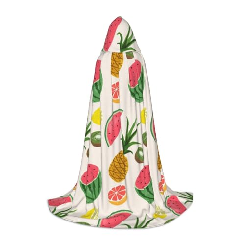 WYYDPPLK Langer Kapuzenumhang für Teenager, tropische Früchte, Druck, Cosplay, Rollenparty, Halloween-Kostüme von WYYDPPLK