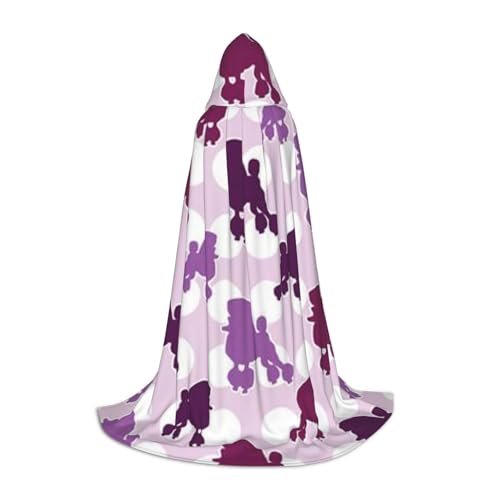 WYYDPPLK Langer Kapuzenumhang für Teenager, violetter Pudel, Punktemuster, Cosplay, Rollenparty, Halloween-Kostüme WYYDPPLK Langer Kapuzenumhang für Teenager, violetter Pudel, Punktemuster, Cosplay, Rollenparty, Halloween-Kostüme von WYYDPPLK