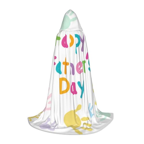 WYYDPPLK Langer Kapuzenumhang für Teenager Hand und Happy Fathers Day Print Cosplay Rolle Party Halloween Kostüme von WYYDPPLK