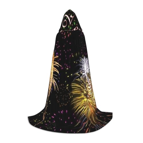 WYYDPPLK Langer Kapuzenumhang für Teenager Happy New Year Print Cosplay Rolle Party Halloween Kostüme von WYYDPPLK