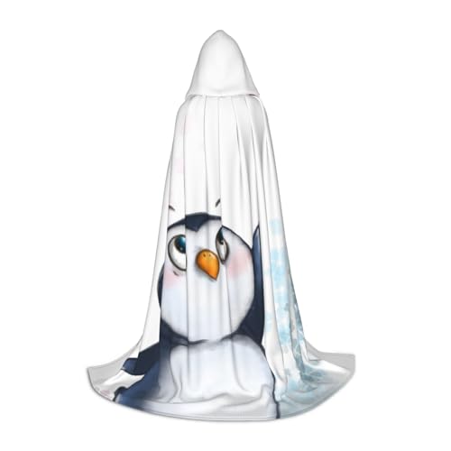 WYYDPPLK Langer Kapuzenumhang für Teenager I Love Penguins Druck Cosplay Rolle Party Halloween Kostüme von WYYDPPLK