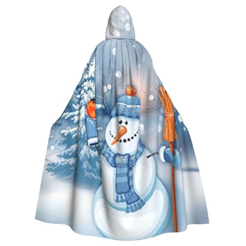 WYYDPPLK Lustiger, fleißiger Schneemann-Umhang mit Kapuze für Erwachsene – Unisex, Halloween, Weihnachten, Cosplay-Umhang von WYYDPPLK