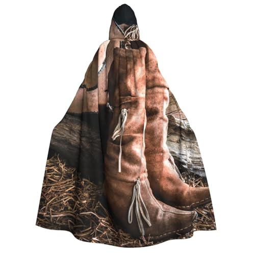WYYDPPLK Lustiger Cowgirl-Stiefel-Hut mit Bauernhof-Aufdruck, Kapuzenumhang für Erwachsene, Unisex, Halloween, Weihnachten und Ostern, Cosplay-Umhang WYYDPPLK Lustiger Cowgirl-Stiefel-Hut mit Bauernhof-Aufdruck, Kapuzenumhang für Erwachsene, Unisex, Halloween, Weihnachten und Ostern, Cosplay-Umhang von WYYDPPLK