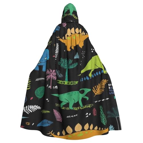 WYYDPPLK Lustiger Dinosaurier-Palmblatt-Umhang mit Kapuze für Erwachsene – Unisex, Halloween, Weihnachten, Cosplay-Umhang von WYYDPPLK