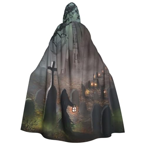 WYYDPPLK Lustiger Halloween-Horror-Aufdruck, Kapuzenumhang für Erwachsene – Unisex, Halloween, Weihnachten & Ostern, Events, Cosplay-Umhang von WYYDPPLK