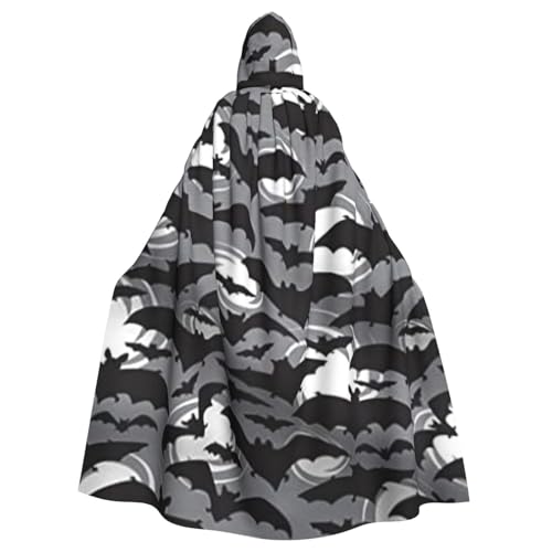 WYYDPPLK Lustiger Halloween-Umhang mit Fledermäusen, grauer Druck, Kapuzenumhang für Erwachsene – Unisex, Halloween, Weihnachten, Cosplay-Umhang WYYDPPLK Lustiger Halloween-Umhang mit Fledermäusen, grauer Druck, Kapuzenumhang für Erwachsene – Unisex, Halloween, Weihnachten, Cosplay-Umhang von WYYDPPLK