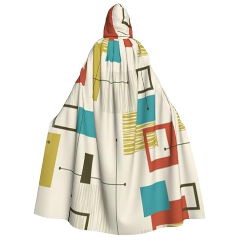 WYYDPPLK Lustiger Kapuzenumhang aus der Mitte des Jahrhunderts, moderner Druck, für Erwachsene, Unisex, Halloween, Weihnachten und Ostern, Events, Cosplay-Umhang von WYYDPPLK