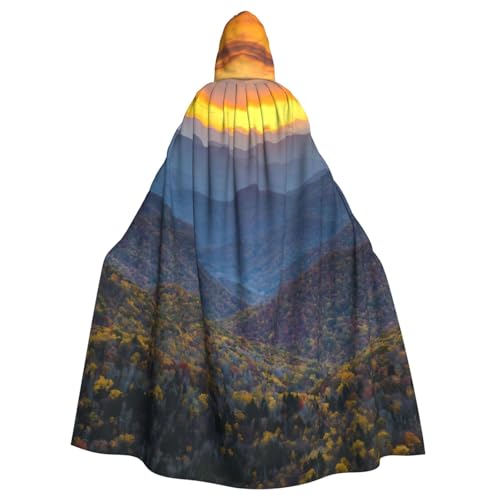 WYYDPPLK Lustiger Kapuzenumhang für Erwachsene, Motiv: Parkway Mountains von Blue Ridge, Unisex, Halloween, Weihnachten, Cosplay von WYYDPPLK