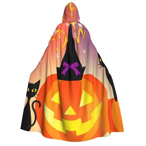 WYYDPPLK Lustiger Kapuzenumhang mit Aufschrift "Happy Halloween Day" für Erwachsene – Unisex, Halloween, Weihnachten und Ostern, Cosplay-Umhang von WYYDPPLK