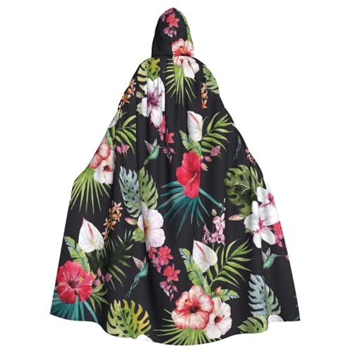 WYYDPPLK Lustiger Kapuzenumhang mit Blumendruck für Erwachsene – Unisex, Halloween, Weihnachten, Cosplay-Umhang von WYYDPPLK