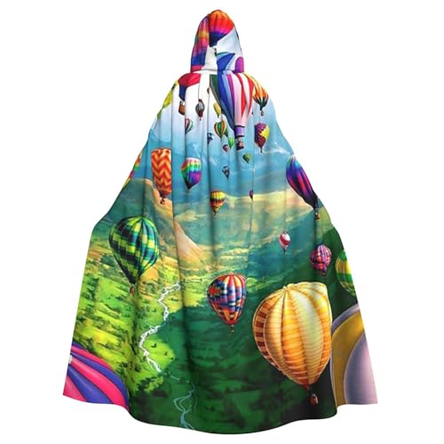 WYYDPPLK Lustiger Kapuzenumhang mit Heißluftballons für Erwachsene – Unisex, Halloween, Weihnachten, Cosplay-Umhang von WYYDPPLK