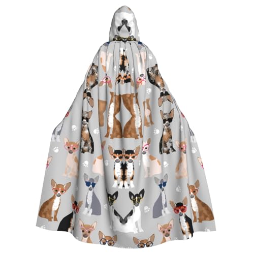 WYYDPPLK Lustiger Kapuzenumhang mit Hundebrille für Erwachsene – Unisex, Halloween, Weihnachten, Cosplay-Umhang von WYYDPPLK