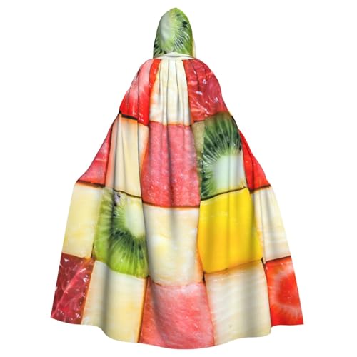 WYYDPPLK Lustiger Kapuzenumhang mit Kiwi-Wassermelonen-Druck, für Erwachsene, Unisex, Halloween, Weihnachten, Cosplay von WYYDPPLK