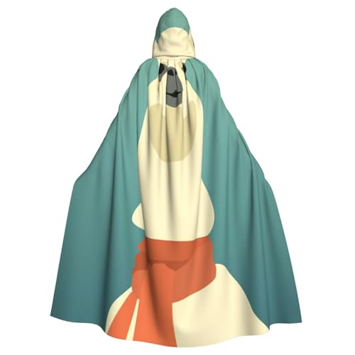 WYYDPPLK Lustiger Kapuzenumhang mit Lama im Schal, für Erwachsene, Unisex, Halloween, Weihnachten, Cosplay von WYYDPPLK