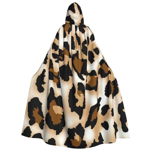 WYYDPPLK Lustiger Kapuzenumhang mit Leopardenmuster für Erwachsene – Unisex, Halloween, Weihnachten und Ostern, Events, Cosplay-Umhang von WYYDPPLK