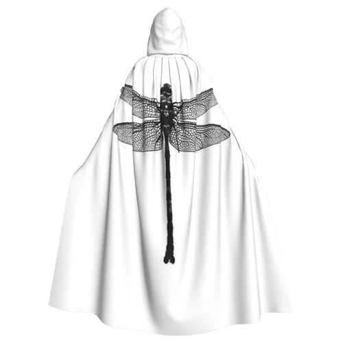 WYYDPPLK Lustiger Kapuzenumhang mit Libellen-Aufdruck für Erwachsene – Unisex, Halloween, Weihnachten, Cosplay-Umhang von WYYDPPLK
