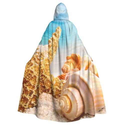 WYYDPPLK Lustiger Kapuzenumhang mit Seestern-Aufdruck für Erwachsene – Unisex, Halloween, Weihnachten, Cosplay-Umhang von WYYDPPLK