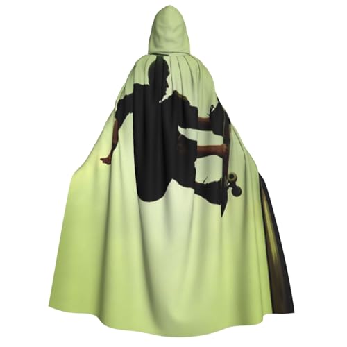 WYYDPPLK Lustiger Kapuzenumhang mit Skateboard-Druck für Erwachsene – Unisex, Halloween, Weihnachten & Ostern, Events, Cosplay-Umhang von WYYDPPLK