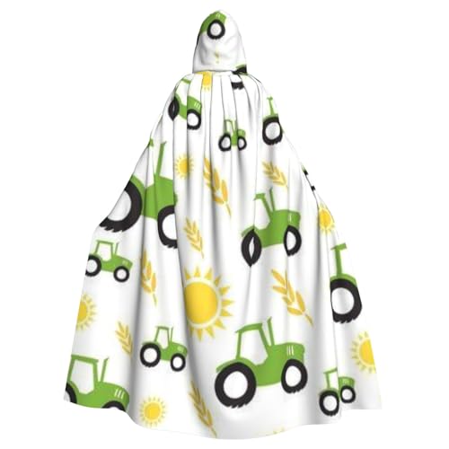WYYDPPLK Lustiger Kapuzenumhang mit Traktor-Farming-Aufdruck für Erwachsene – Unisex, Halloween, Weihnachten, Cosplay-Umhang von WYYDPPLK