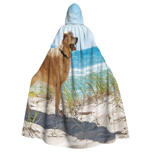 WYYDPPLK Lustiger Kapuzenumhang mit goldenem Retriever-Aufdruck für Erwachsene, Unisex, Halloween, Weihnachten, Cosplay von WYYDPPLK