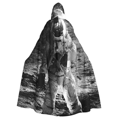 WYYDPPLK Lustiger Mond-Astronauten-Umhang mit Kapuze für Erwachsene – Unisex, Halloween, Weihnachten, Cosplay-Umhang von WYYDPPLK