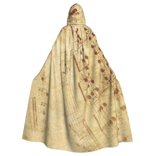 WYYDPPLK Lustiger Notenaufdruck Kapuzenumhang für Erwachsene – Unisex Halloween Weihnachten Cosplay Umhang von WYYDPPLK
