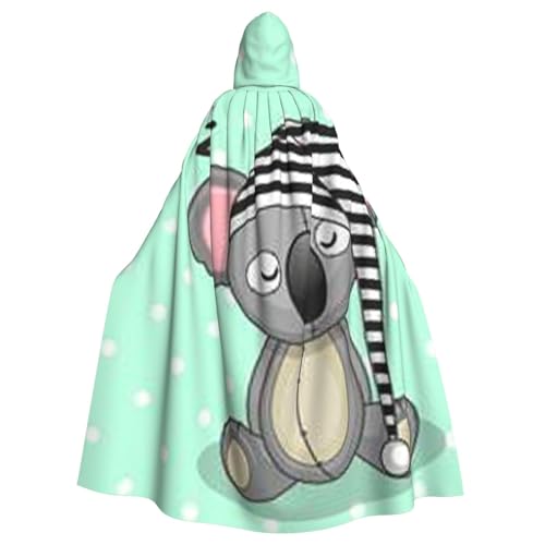 WYYDPPLK Lustiger Schlafkoala-Kappen-Umhang mit Kapuze für Erwachsene – Unisex, Halloween, Weihnachten, Cosplay-Umhang von WYYDPPLK