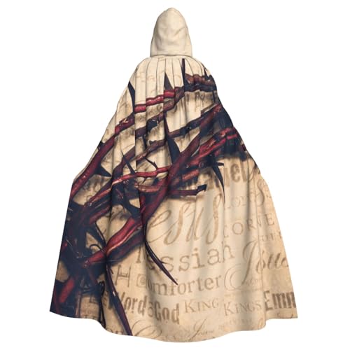 WYYDPPLK Lustiger Umhang mit Dornenkrone und Kapuze für Erwachsene, Unisex, Halloween, Weihnachten, Cosplay von WYYDPPLK