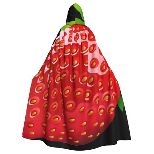 WYYDPPLK Lustiger Umhang mit Erdbeer-Clipart-Druck für Erwachsene – Unisex, Halloween, Weihnachten, Cosplay-Umhang von WYYDPPLK